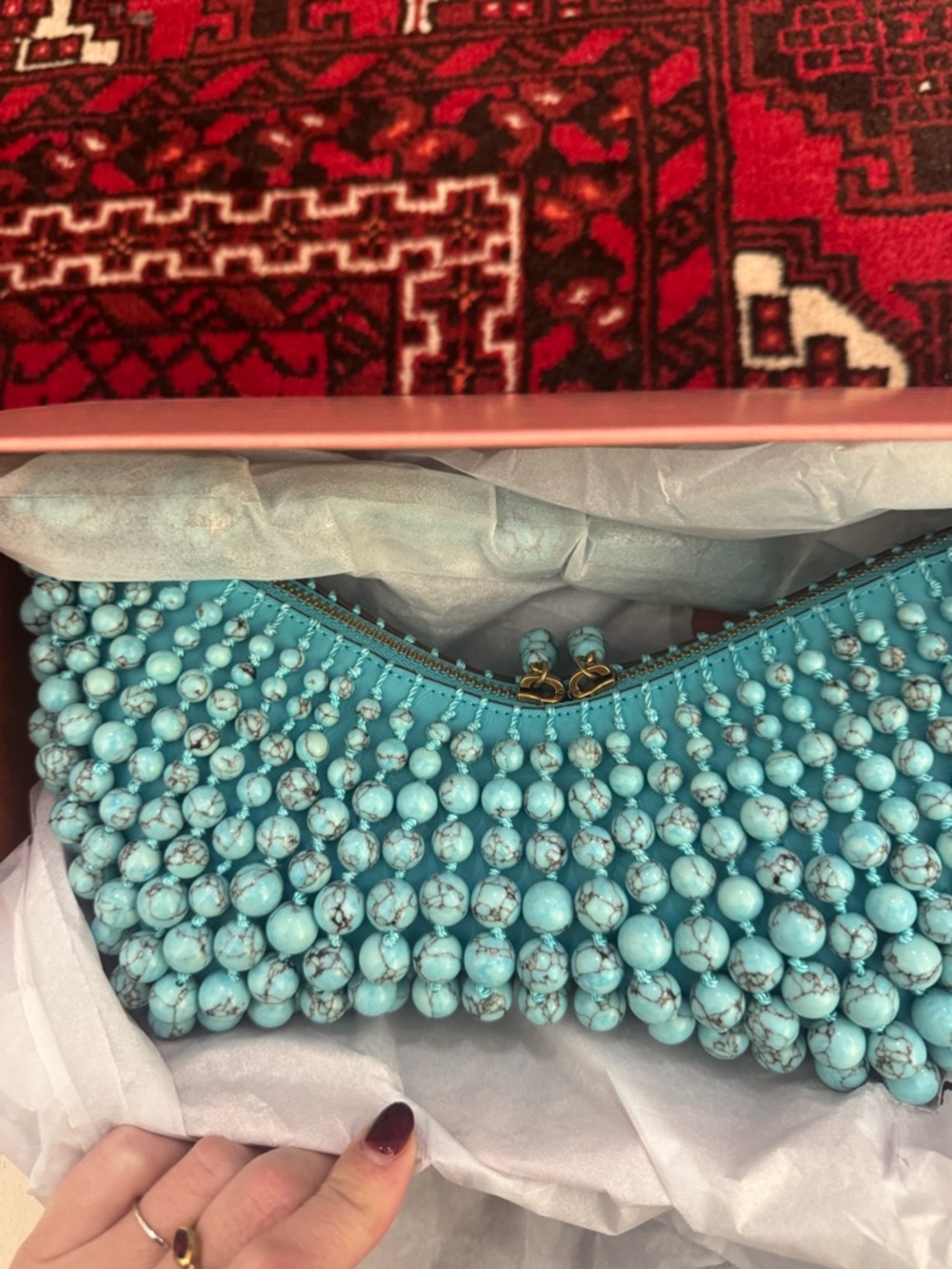 NEW Cult Gaia Mercier Mini Shoulder Bag Turquoise NIB - Picture 2 of 6